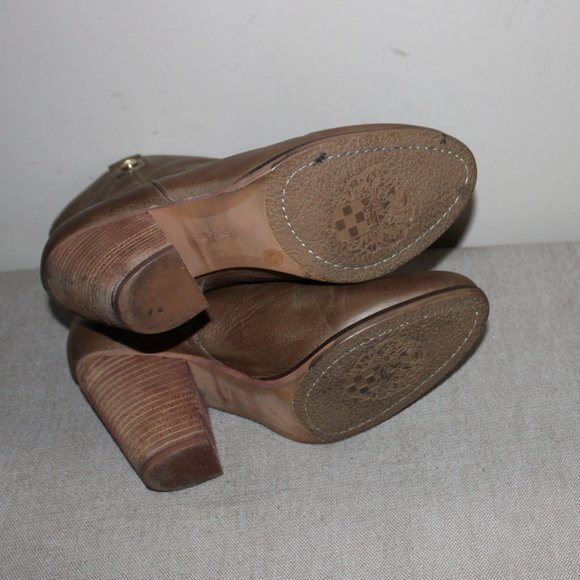 LADIES VINCE CAMUTO ANKLE BOOTS - 9 M - DARK TAN LEATHER - Picture 5 of 9